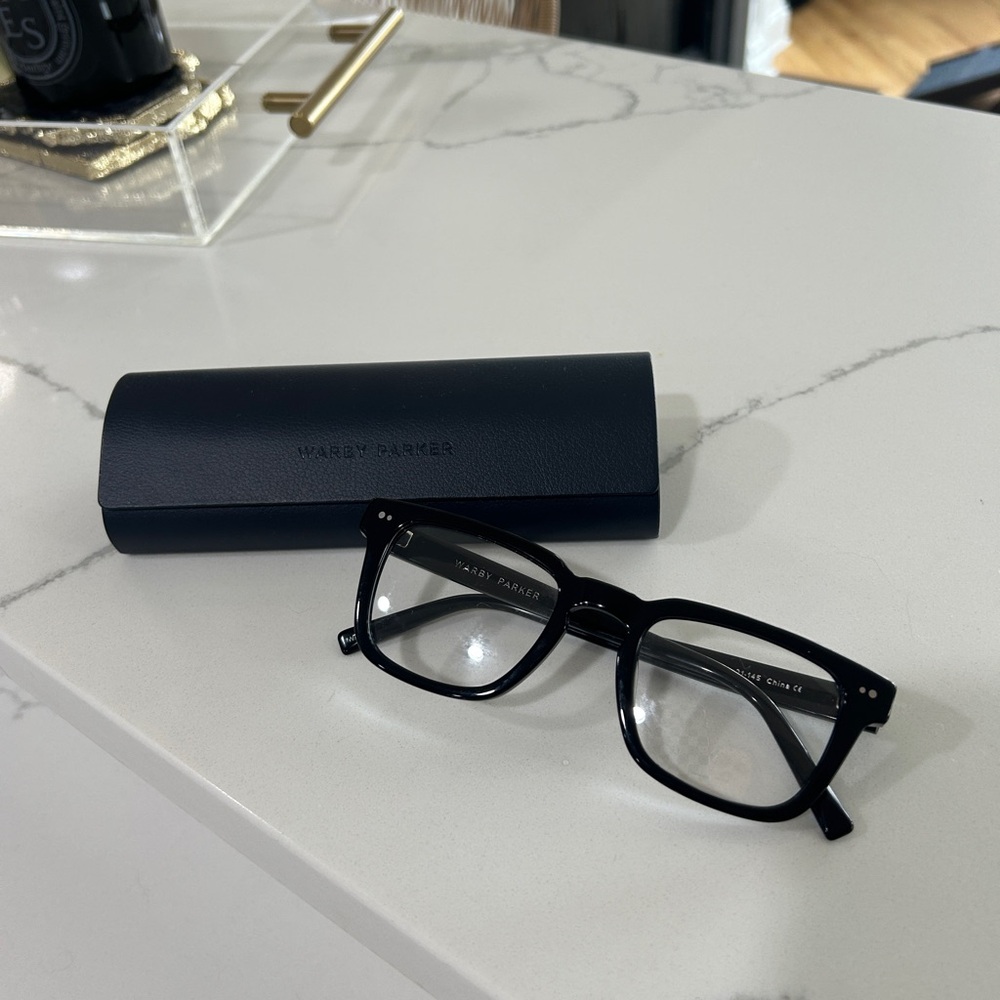 Warby Parker Black Glasses with Case